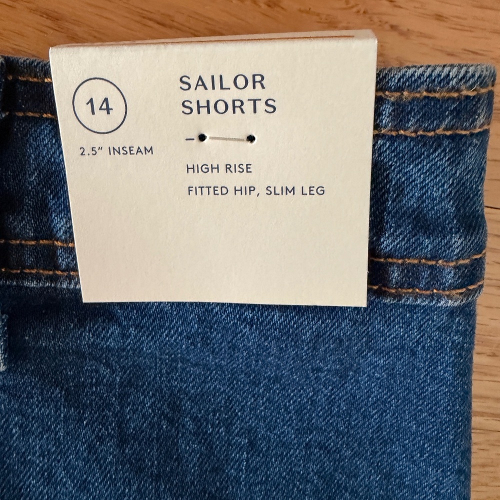 NWT Universal Thread Sailor Shorts High Rise Denim Three (3) Pairs Size 14 - Picture 3 of 14